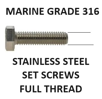 Set Screws Full Thread Hex Head Bolts Metric Grade 316 Stainless Steel A4-70